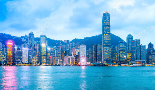 Photography Urban Skyline and Architectural Landscape Nightscape in Hong Kong