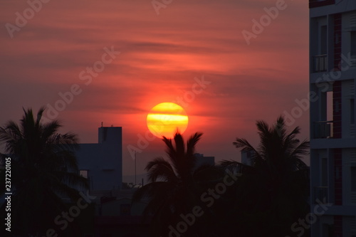 Beautiful Sunset Landscape with colorful Cloud