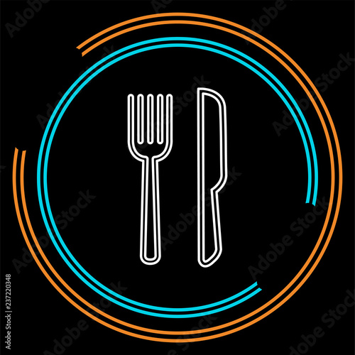 knife and fork icon, cutlery isolated, vector restaurant menu