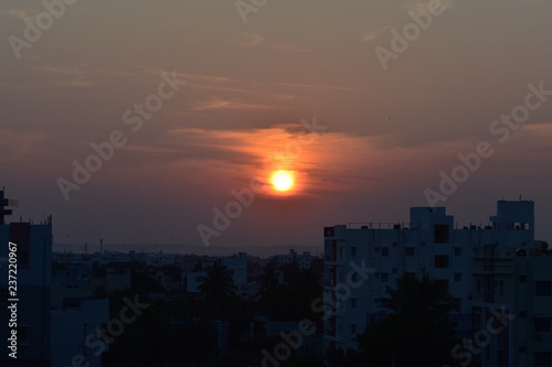 Beautiful Sunset Landscape with colorful Cloud