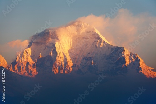 Morning view of Mount Dhaulagiri from Poon Hill