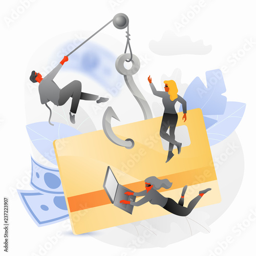 Bank Card Phishing Attack Illustration