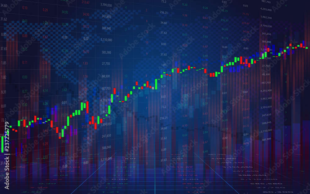 Investing and stock market concept gain and profits with candlestick charts. Investing and stock market concept gain and profits with candlestick charts.