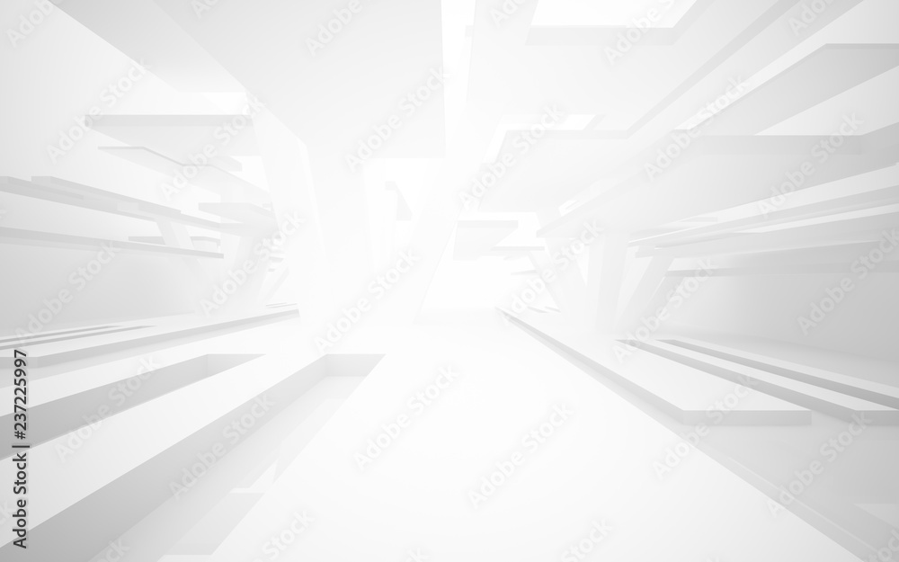 Abstract white interior highlights future. Architectural background. 3D illustration and rendering Abstract white interior highlights future. Architectural background. 3D illustration and rendering