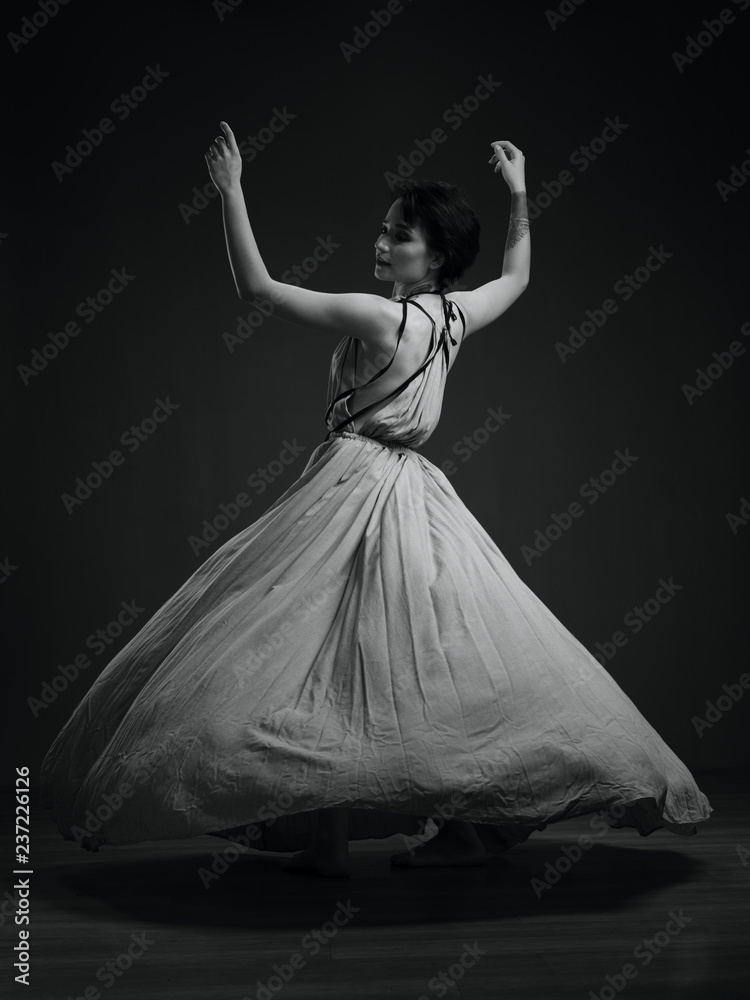 black and white dancing woman portrait black and white dancing woman portrait