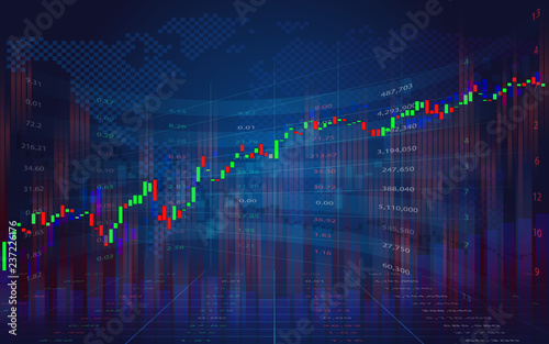 Investing and stock market concept gain and profits with candlestick charts.