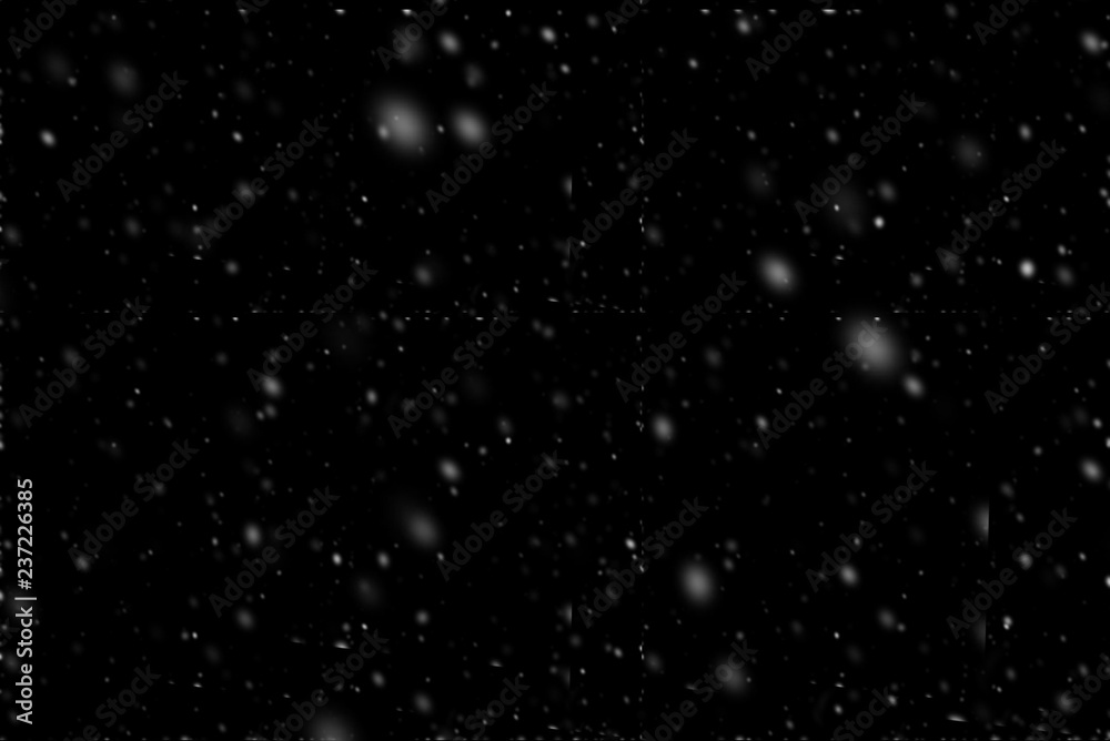 snow on black background, natural texture overlay - obrazy, fototapety, plakaty 