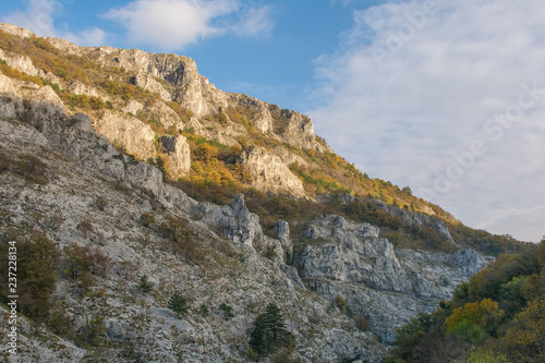 The autumnal landscape in the Val Rosandra Nature Reserve in Friuli Venezia Giulia, north east Italy