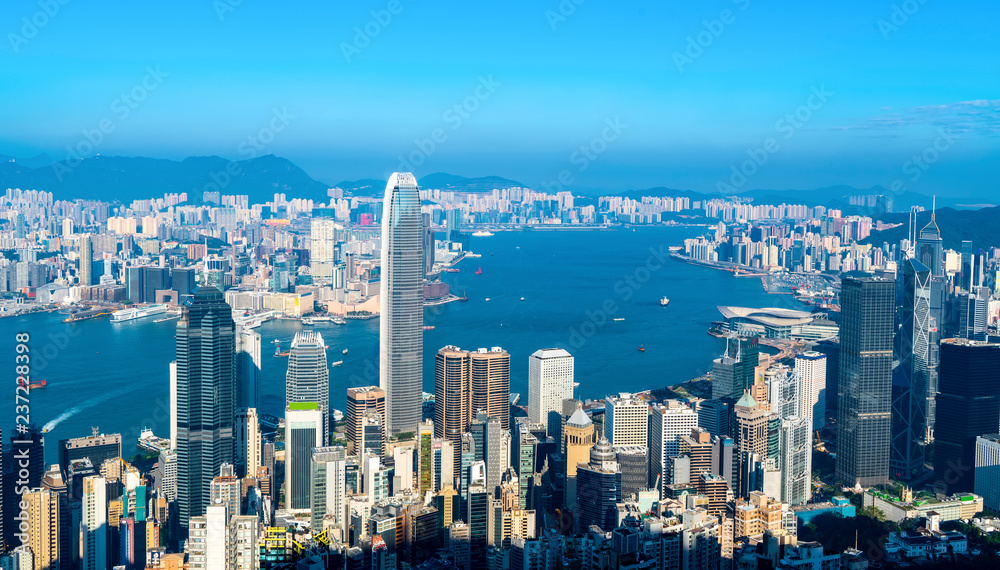 Hong Kong City Skyline and Architectural Landscape..