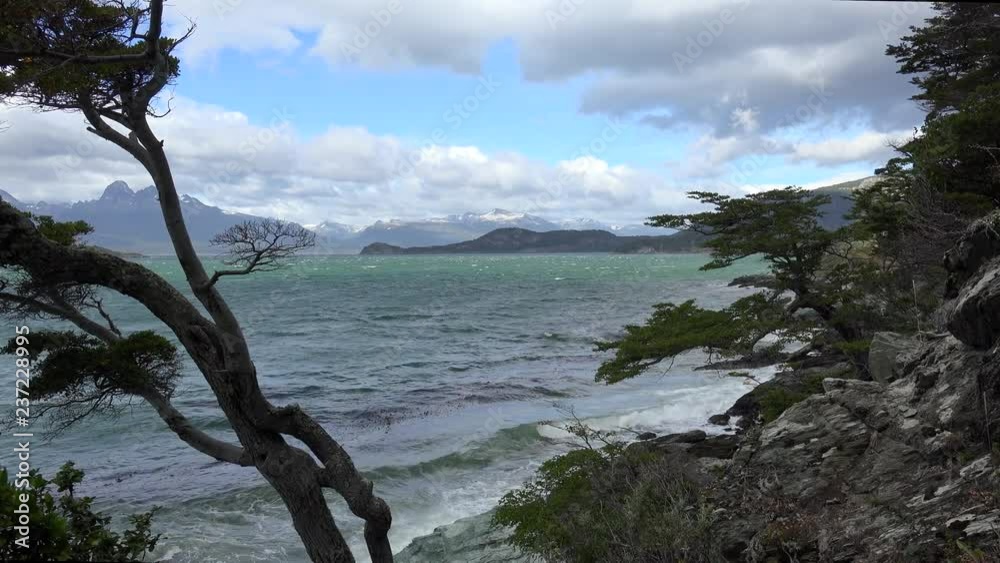 Ensenada bay of Beagle Channel at the Tierra del Fuego National Park. Ushuaia, Patagonia, Argentina Ensenada bay of Beagle Channel at the Tierra del Fuego National Park. Ushuaia, Patagonia, Argentina