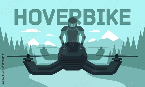 Bilde på lerret Vector illustration of hover bike rider in riding suit