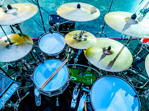 Drum kit. Musicians Repetit...