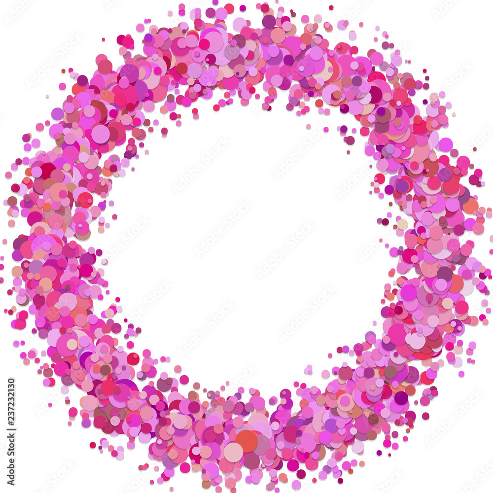 Abstract blank dispersed confetti circle background template - vector design