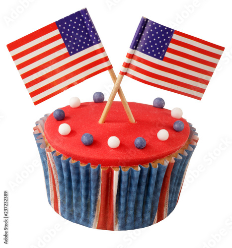 CUPCAKES WITH AMERICAN FLAG photo