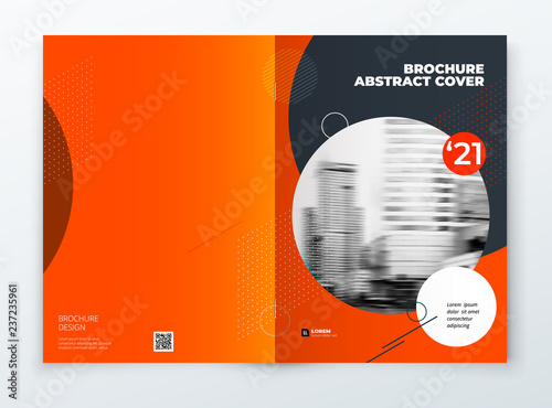 Brochure template layout design. Corporate business annual report, catalog, magazine, flyer mockup. Creative modern bright concept circle round shape