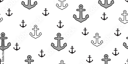 Anchor seamless pattern vector boat pirate helm polka dot scarf isolated maritime Nautical sea ocean repeat wallpaper tile background