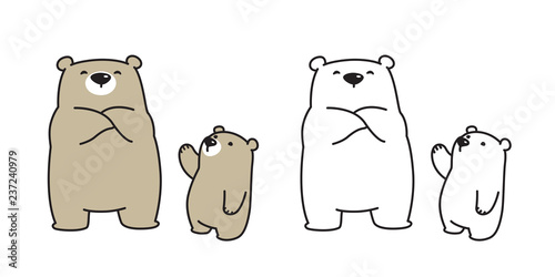 Bear vector Polar Bear icon logo kid cartoon character illustration doodle