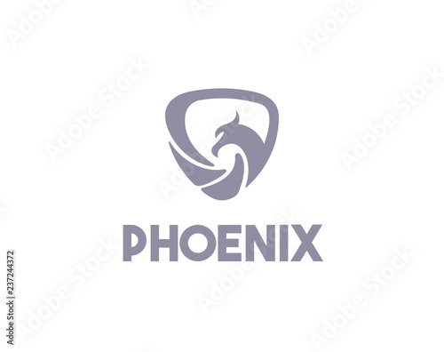 Phoenix Logo Design Template Flat Style Vector Illustration