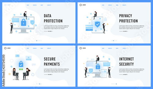 Data Privacy Protection and Internet Payments Security set