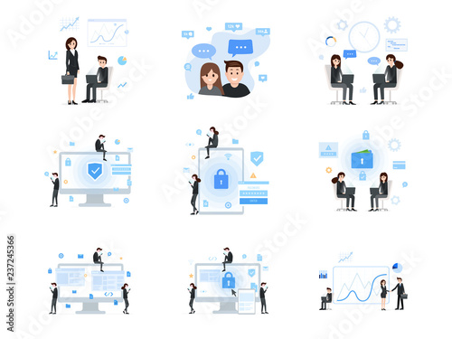 Social media and business communication set