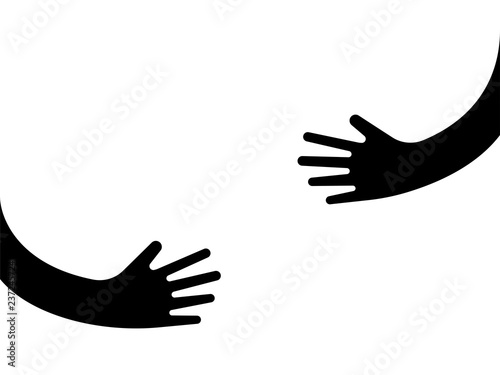 Fototapeta Human hands holding or embracing something logo sign