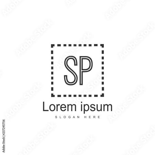 Initial letter SP Logo Template. Minimalist letter logo