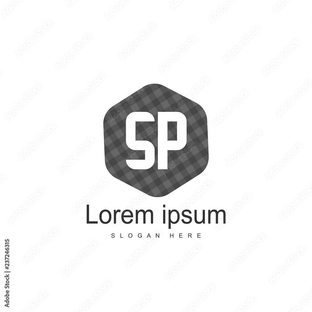 Fototapeta premium Initial letter SP Logo Template. Minimalist letter logo