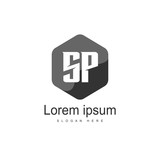 Initial letter SP Logo Template. Minimalist letter logo