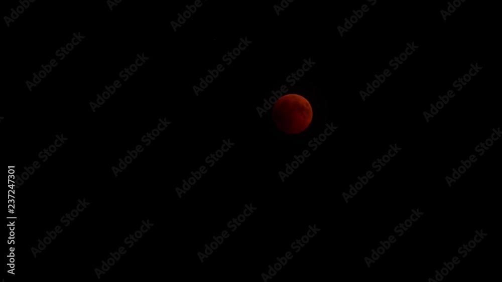 Lunar eclipse 27.7.2018. Moon on the sky. Red moon eclipse.