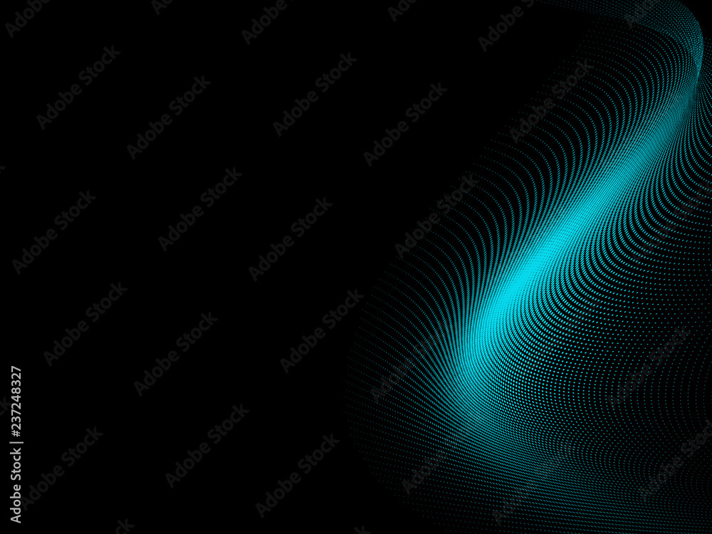 Abstract Curved particle dark background