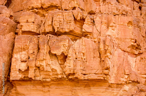 terrible texture of the walls in the canyon "World of the Red", Lost Land Egypt, Taba
