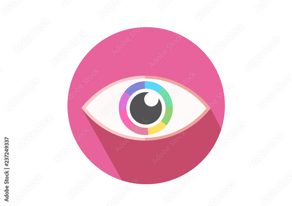 eye icon with shadow eye symbol flat colorful vector eye icon with shadow eye symbol flat colorful vector