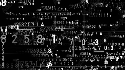 コード　数字　白
