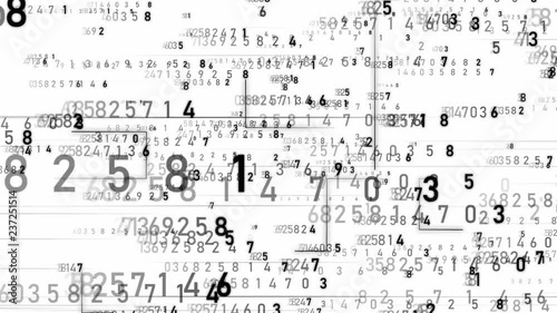 コード　数字　黒　背景白