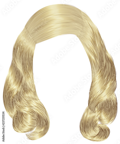 trendy woman long hairs blond colors . beauty fashion . realistic graphic 3d.