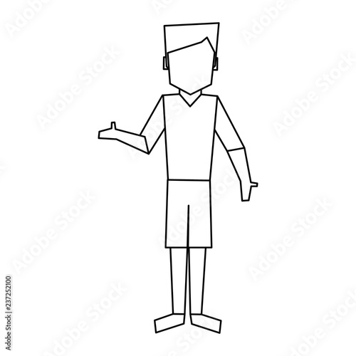 Boy avatar faceless black and white