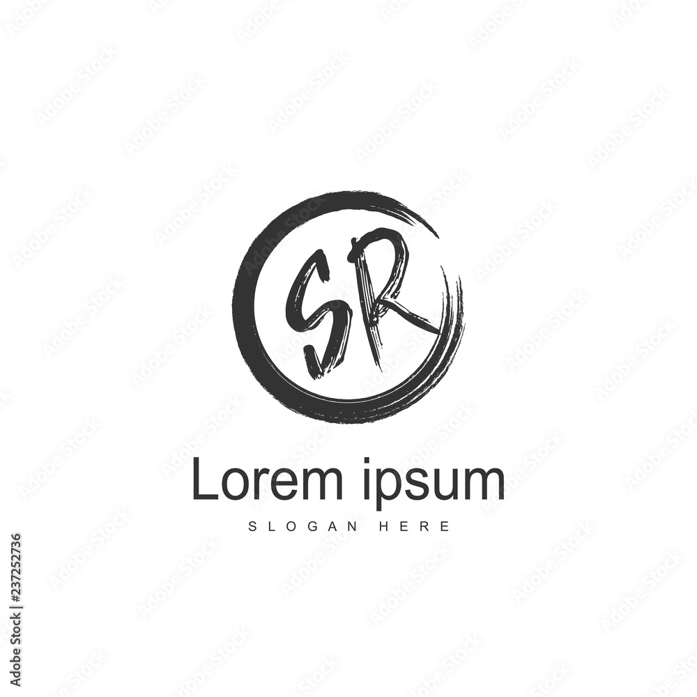 Initial letter SR Logo Template. Minimalist letter logo Initial letter SR Logo Template. Minimalist letter logo