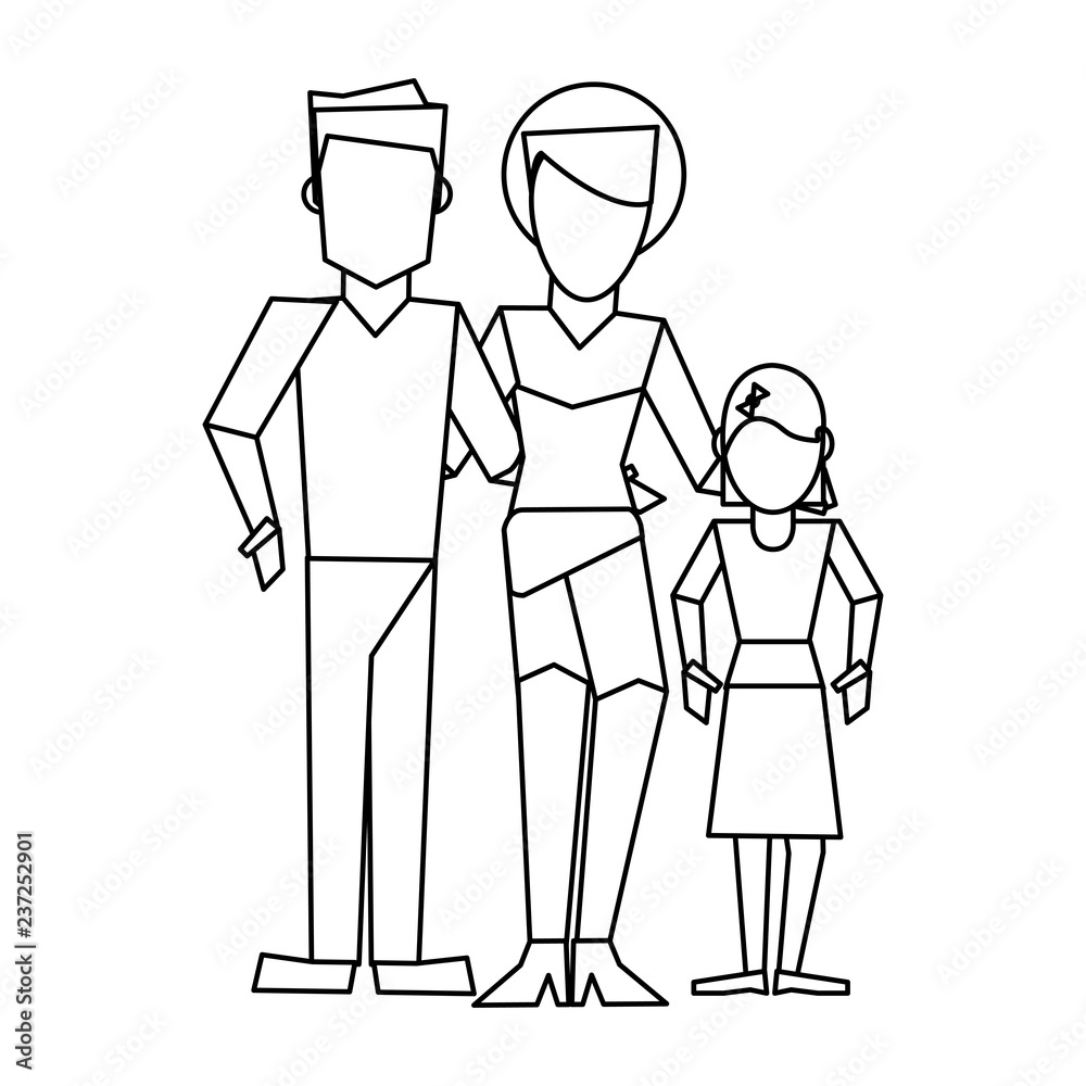 Family avatar concept black and white