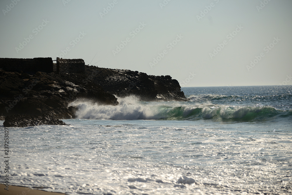 waves on the beach, atlantic ocean, portugal