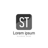 Initial letter ST Logo Template. Minimalist letter logo