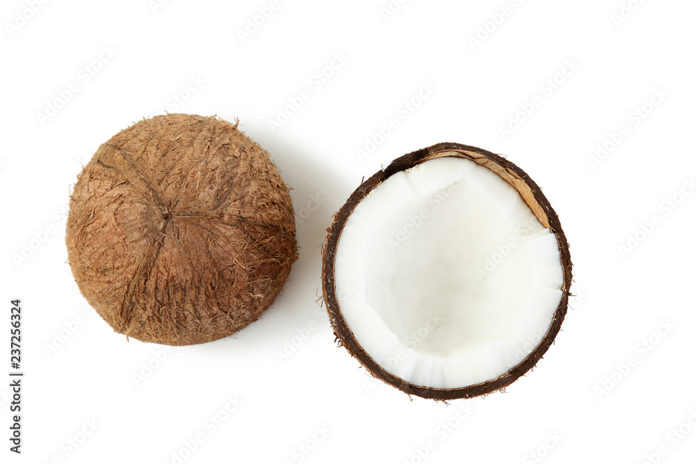 Ripe coconuts isolated on white background Ripe coconuts isolated on white background