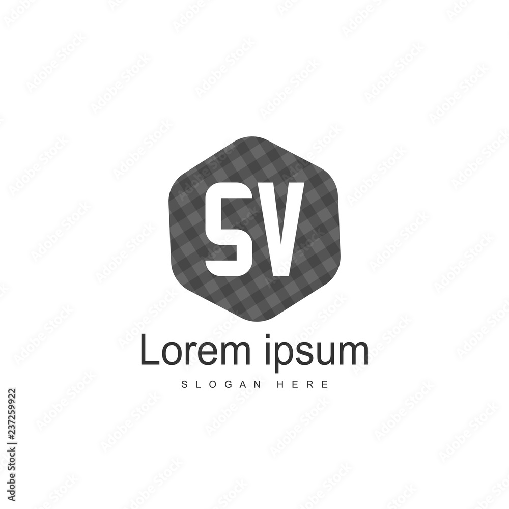 Initial letter SV Logo Template. Minimalist letter logo Initial letter SV Logo Template. Minimalist letter logo