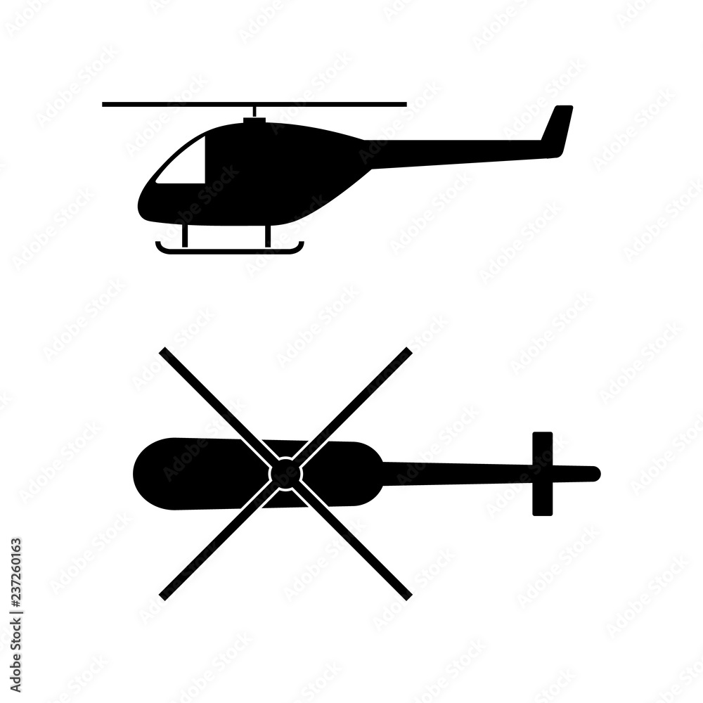 The helicopter icon, the logo on a white background