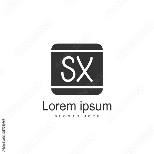 Initial letter SX Logo Template. Minimalist letter logo