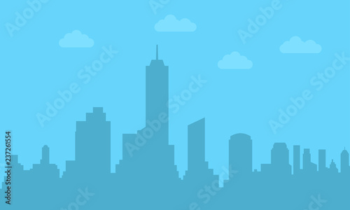 City silhouette. City skyline with buildings and skyscrapers. Vector illustration.