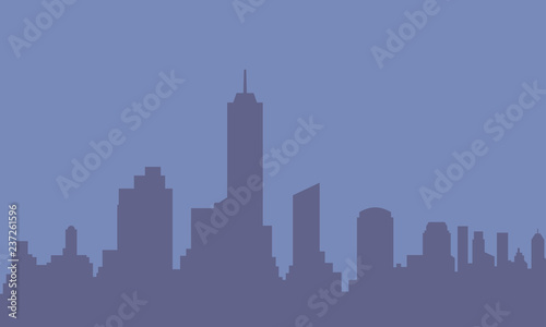 City silhouette. City skyline with buildings and skyscrapers. Vector illustration.