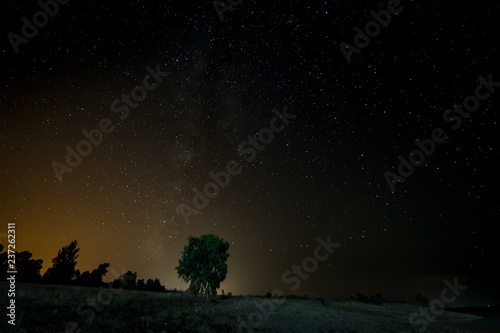 Night landscape near Gabriel and Galan. Extremadura. Spain. photo