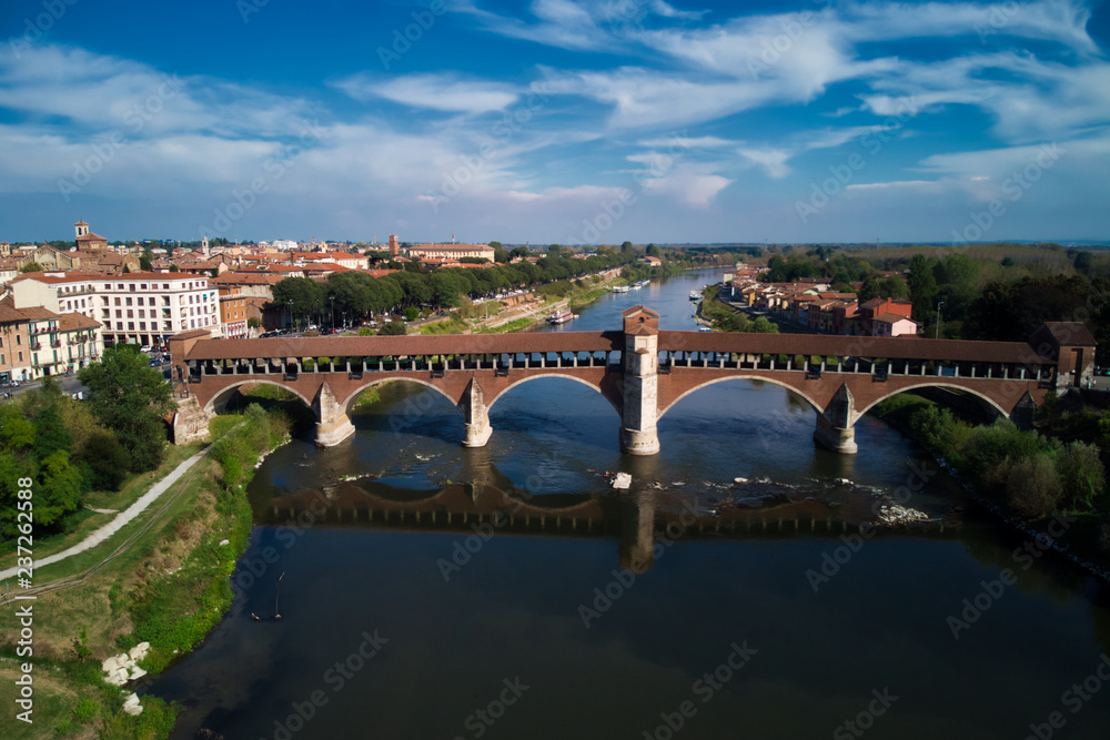 Roman bridge in the city of Pavia, Italy