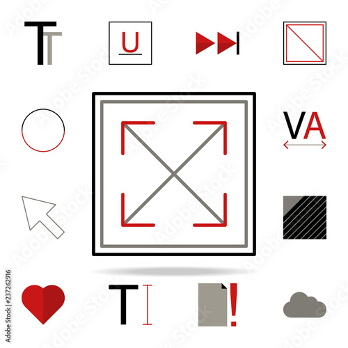 expansion extend icon. text editor icons universal set for web and mobile