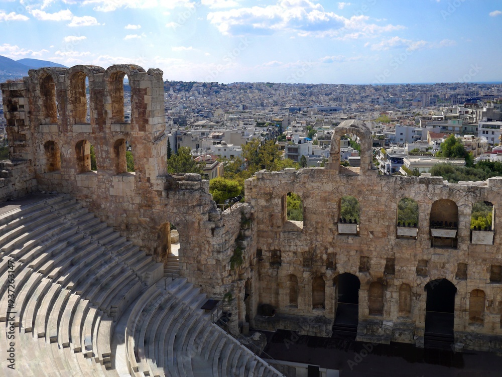 Odeon of Herodes Atticus or Herodeon, Ancient Stone Theatre, Athens, Greece